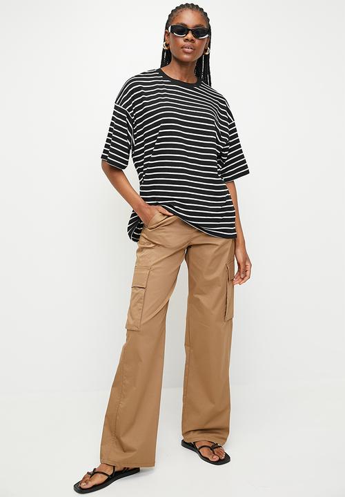 Superbalist - Oversized stripe tee - black & white