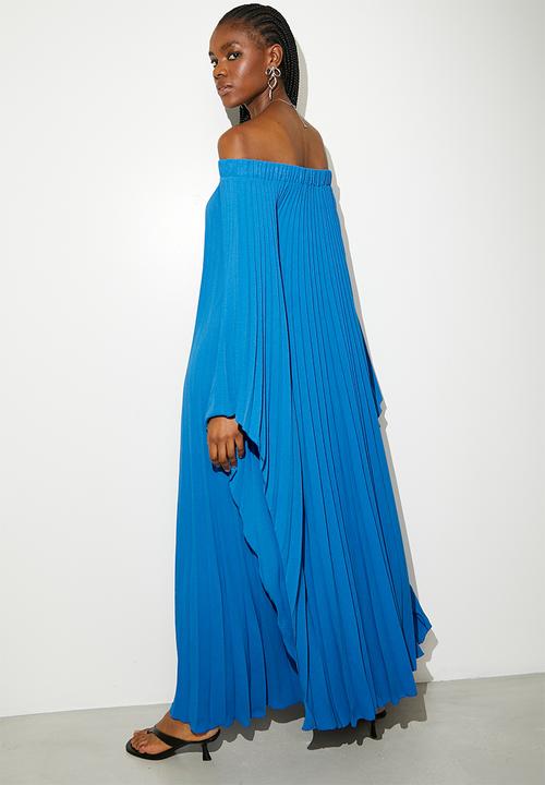 VELVET - Pleated Maxi Kaftan Dress - Cobalt