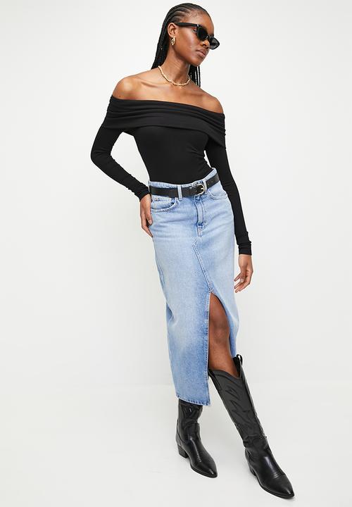Superbalist - Fitted off the shoulder tee - black