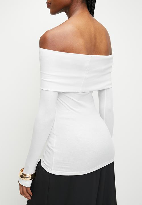 Superbalist - Fitted off the shoulder tee - white