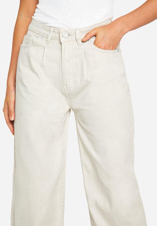 boohoo - Basics extreme wide leg jeans - ecru