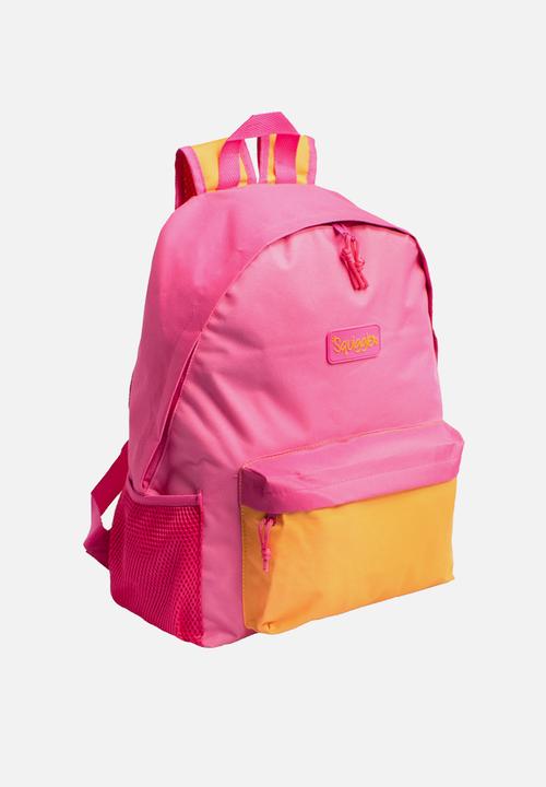 Character Group - Squiggle colour block backpack - pink