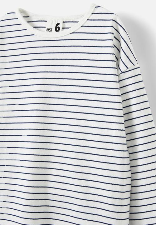 Cotton On - Piper long sleeve tee - in the navy/vanilla stripe