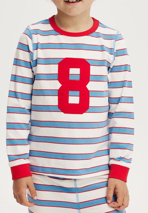 Cotton On - Ace long sleeve pyjama set - vanilla/deep sea blue 8 stripe
