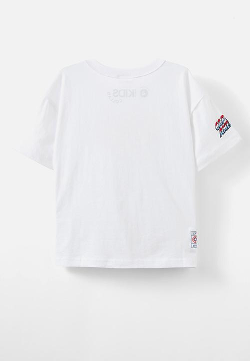 Cotton On - Captain america drop shoulder short sleeve tee - white