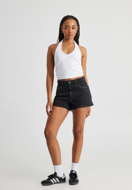 Factorie - Street Cut Off Denim Short - Washed Black