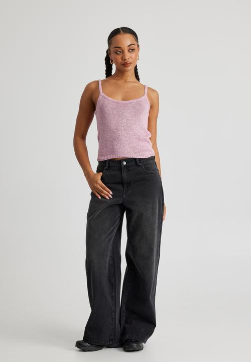 Bailey Metallic Knit Tank - Pink