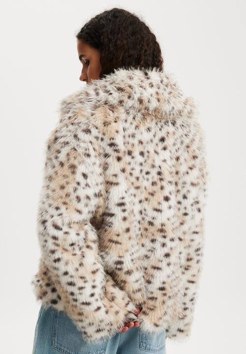 Cotton On - Mimi Faux Fur Jacket - Snow Leopard