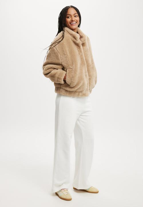 Cotton On - Teddy Bomber Jacket - Stone