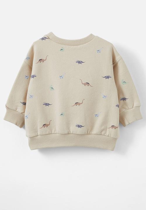 Cotton On - Bundle alma drop shoulder sweater & felix track - rainy day/ditsy dino