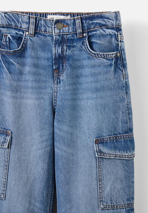 Cotton On - Super baggy jean - blue haven mid blue/cargo