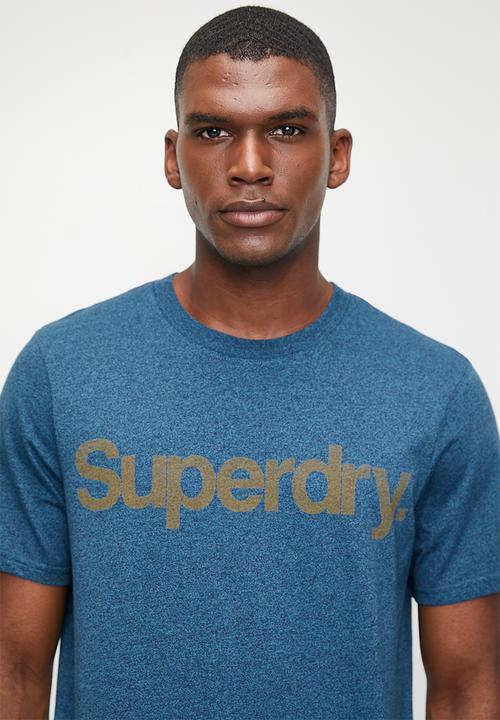 Superdry. - Classic core logo T-shirt - Charred Teal Grit