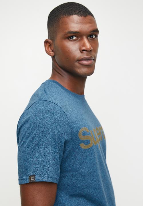 Superdry. - Classic core logo T-shirt - Charred Teal Grit
