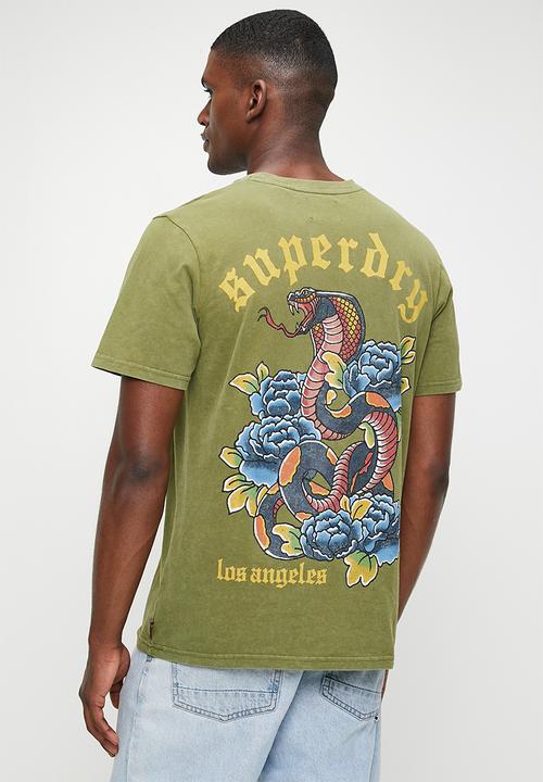 Superdry. - Tattoo graphic T-shirt - Khaki Olive
