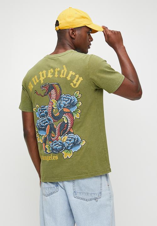 Superdry. - Tattoo graphic T-shirt - Khaki Olive