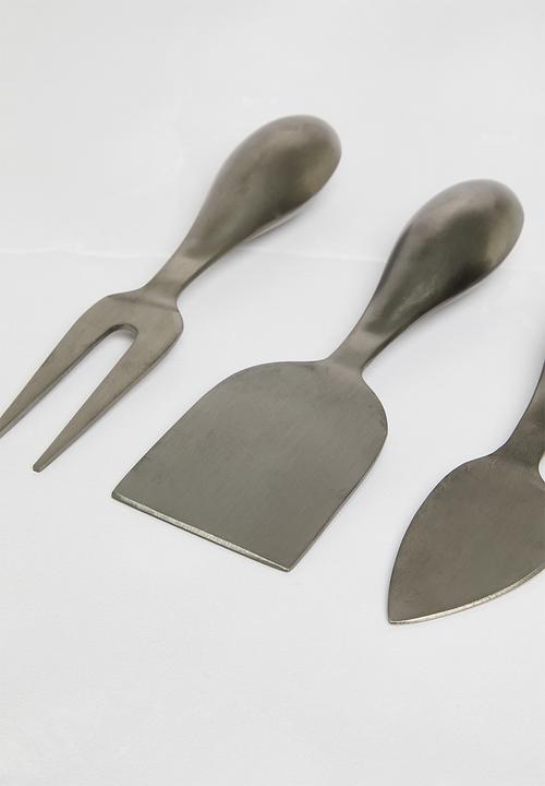 Sixth Floor - Noir cheese knives set of 3 - Silver