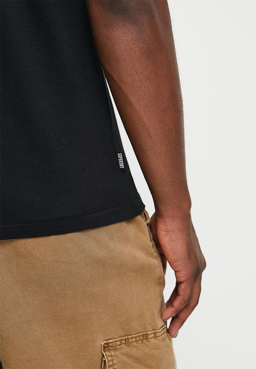 Superdry. - Essential logo emb tee - Black/Hazard Orange