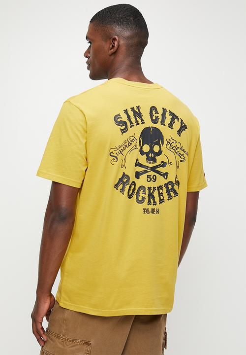 Superdry. - Lo-fi punk graphic loose tee - Oil Yellow