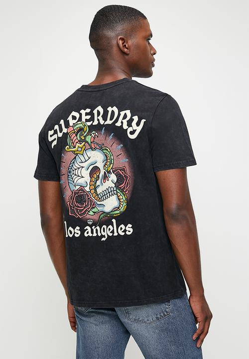 Superdry. - Tattoo graphic T-shirt - Black