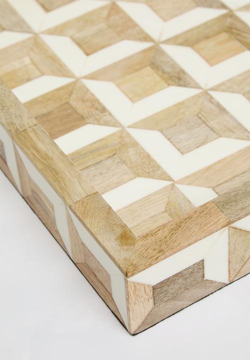Sixth Floor - Wood & resin drinks tray - Natural