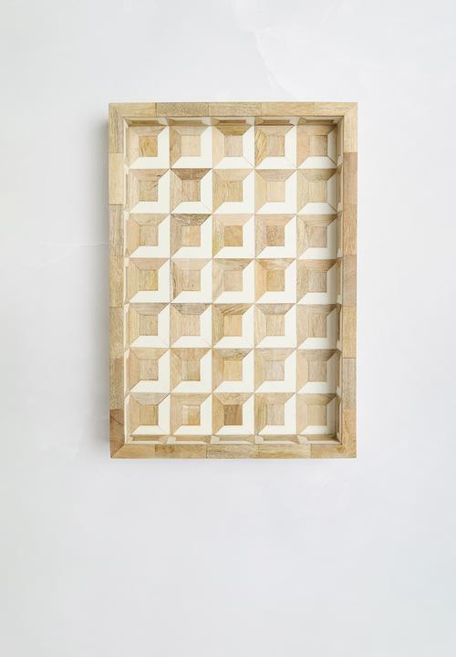 Sixth Floor - Wood & resin drinks tray - Natural