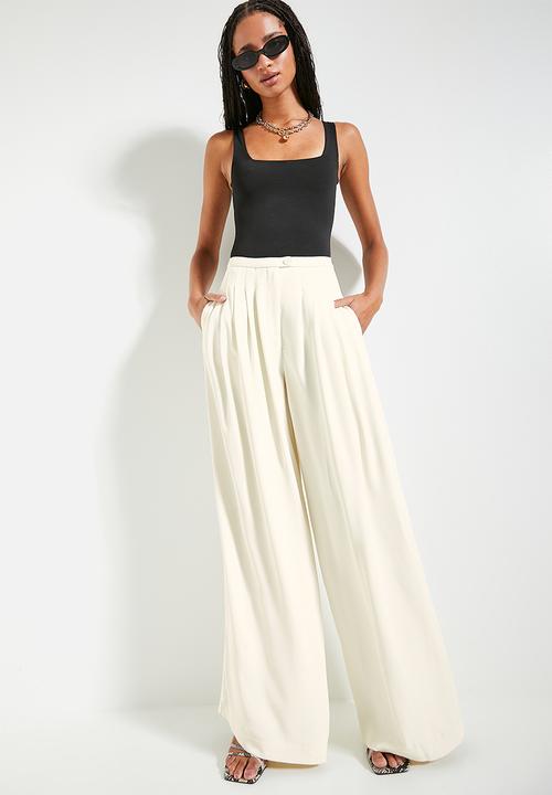 Superbalist - Low waist wide leg pant - white