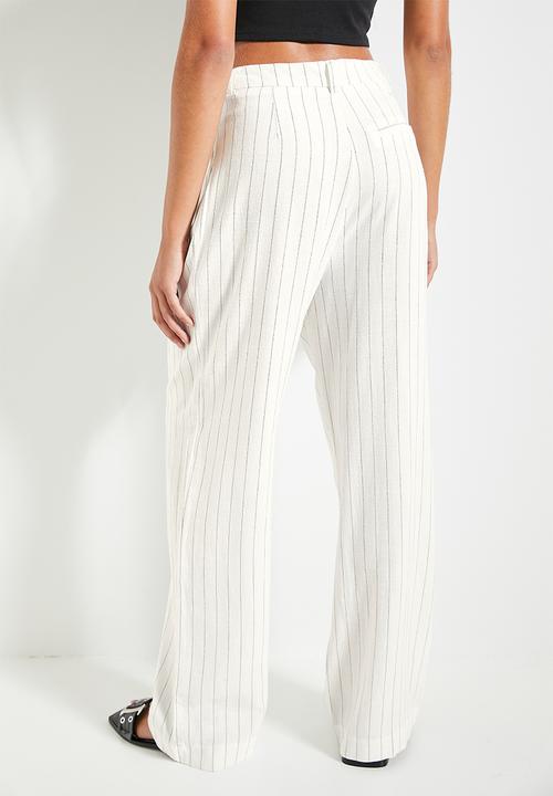 Superbalist - Easy pinstripe wide leg (co-ord) - milk pinstripe
