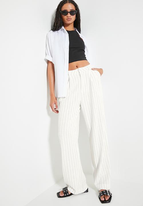 Superbalist - Easy pinstripe wide leg (co-ord) - milk pinstripe