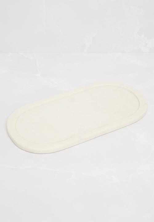 Sixth Floor - Pill marble platter - white