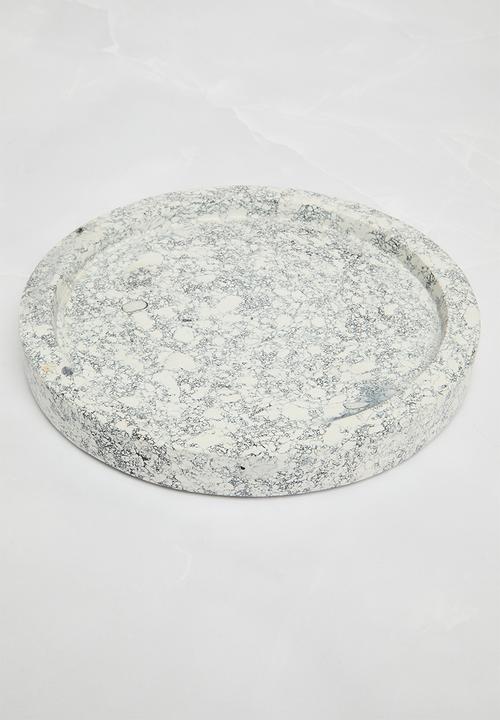 Sixth Floor - Scilo marble platter - Black & White