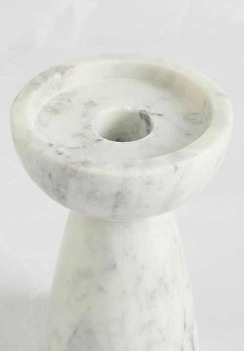 Sixth Floor - Marble Candle Holder - white