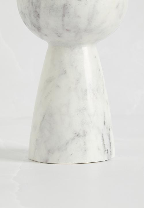 Sixth Floor - Marble Candle Holder - white