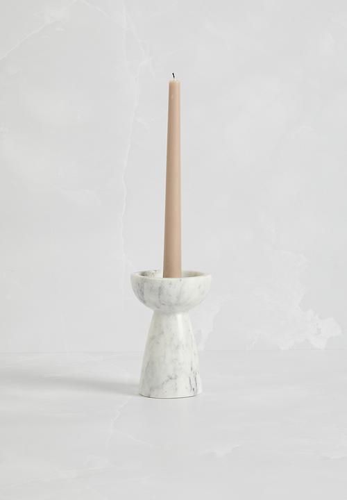 Sixth Floor - Marble Candle Holder - white