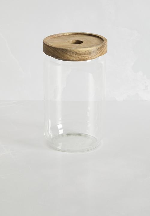 Excellent Houseware - 700ml storage jar set of 3 - natural