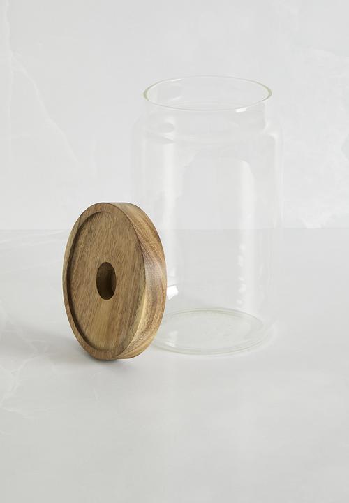 Excellent Houseware - 700ml storage jar set of 3 - natural
