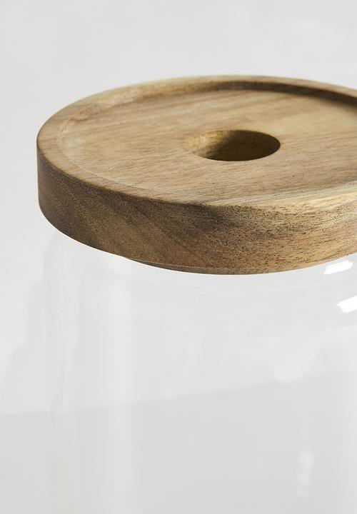 Excellent Houseware - 700ml storage jar set of 3 - natural