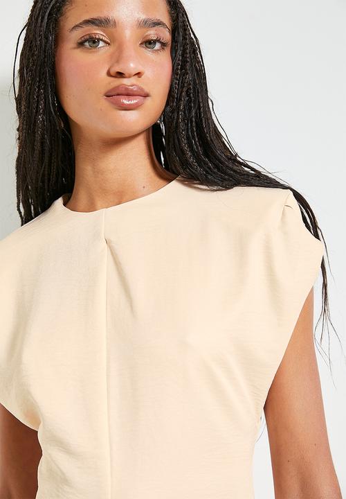 Superbalist - Minimal power shoulder midi dress - neutral
