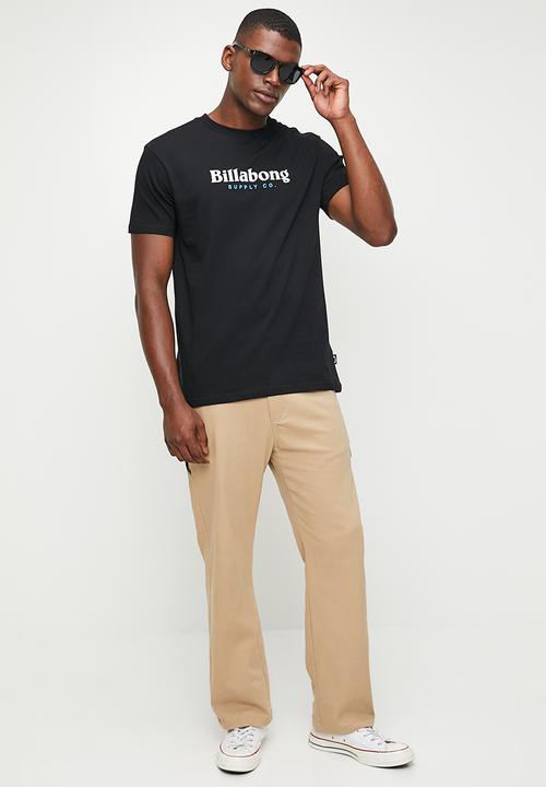 Billabong  - Walled Word Short Sleeve Tee  -  Black