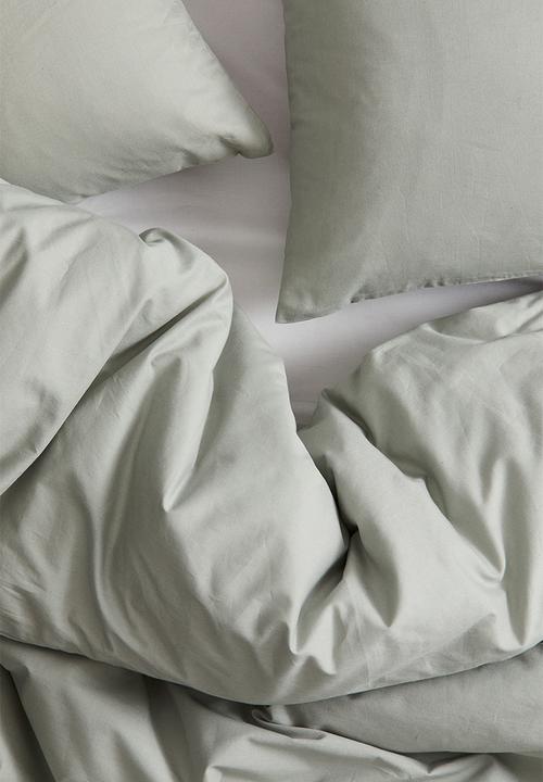 H&M - Cotton double/king duvet cover set - sage green