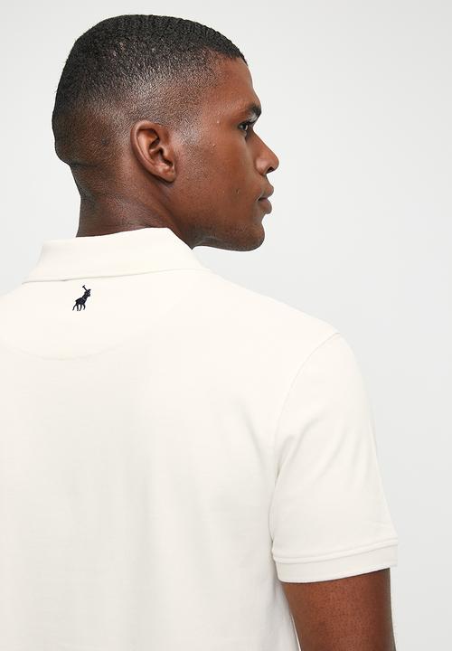 POLO - Hugh/Andre Printed Stripe Short Sleeve Golfer - Off White