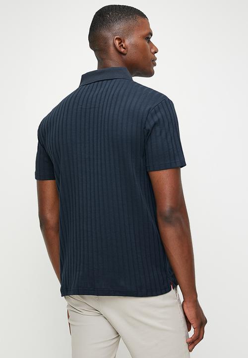 POLO - Andre Textured Short Sleeve Golfer - Navy