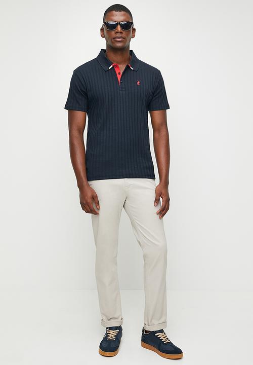 POLO - Andre Textured Short Sleeve Golfer - Navy