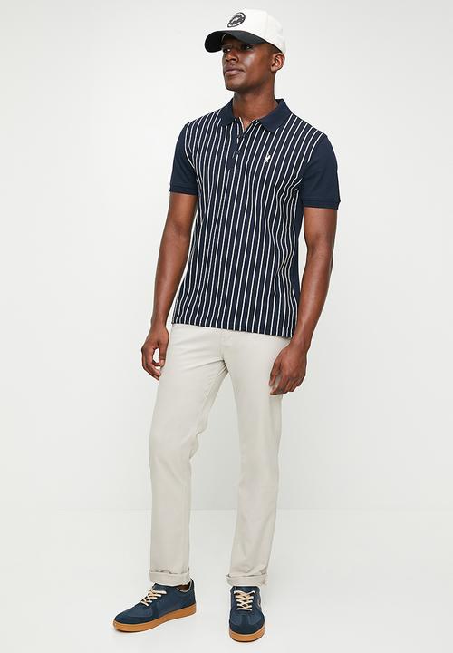 POLO - Verti Stripe Short Sleeve Golfer - Navy