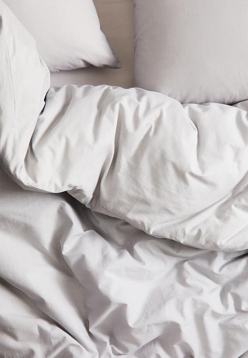 H&M - Cotton double/king duvet cover set - light grey