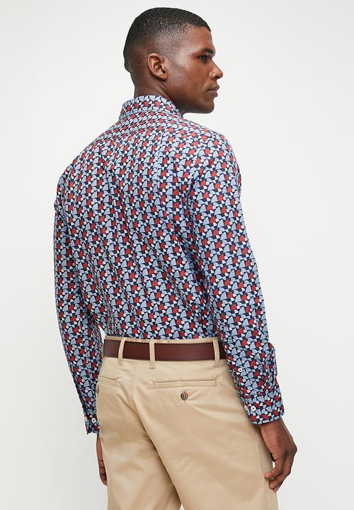 POLO - Nicholas Long Sleeve Geometric Printed Shirt - Multi