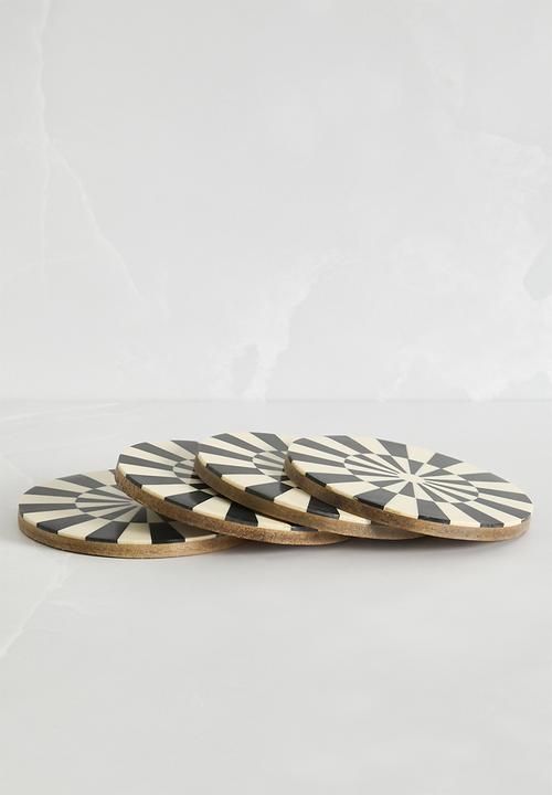 Sixth Floor - Resin coaster set of 4 - Black & White
