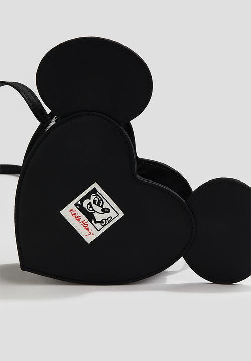 H&M - Keith Haring X H&M:  Appliqué shoulder bag - black