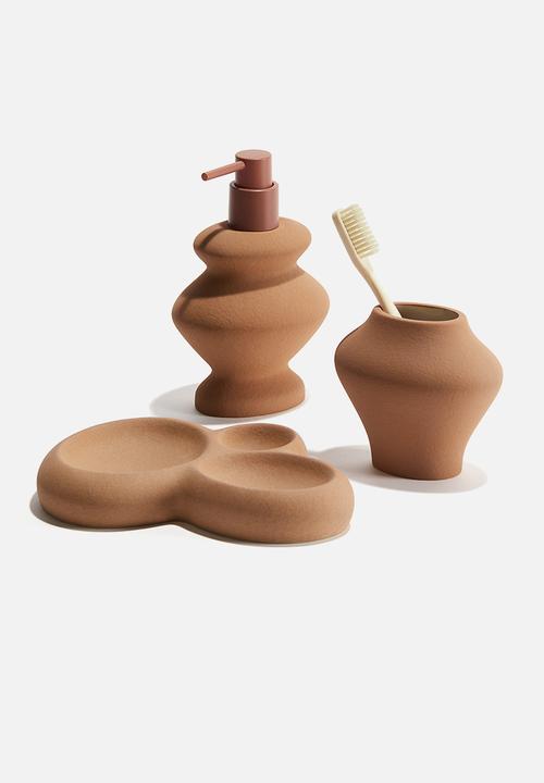 H&M - Stoneware toothbrush mug - brown