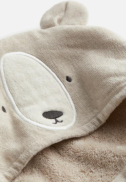 H&M - Hooded bath towel - light beige 