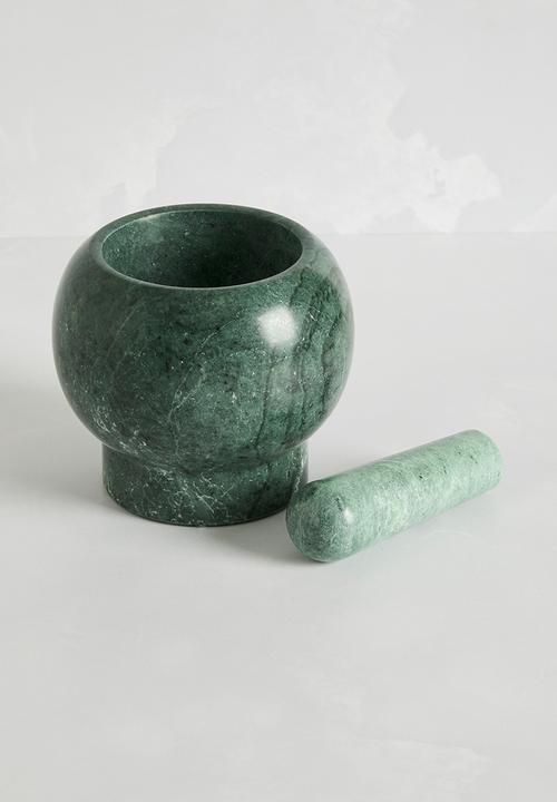 Sixth Floor - Pru marble pestle & mortar - green